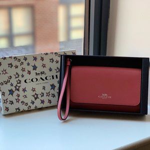 NWT Coach Phone Clutch, unused w tags/box